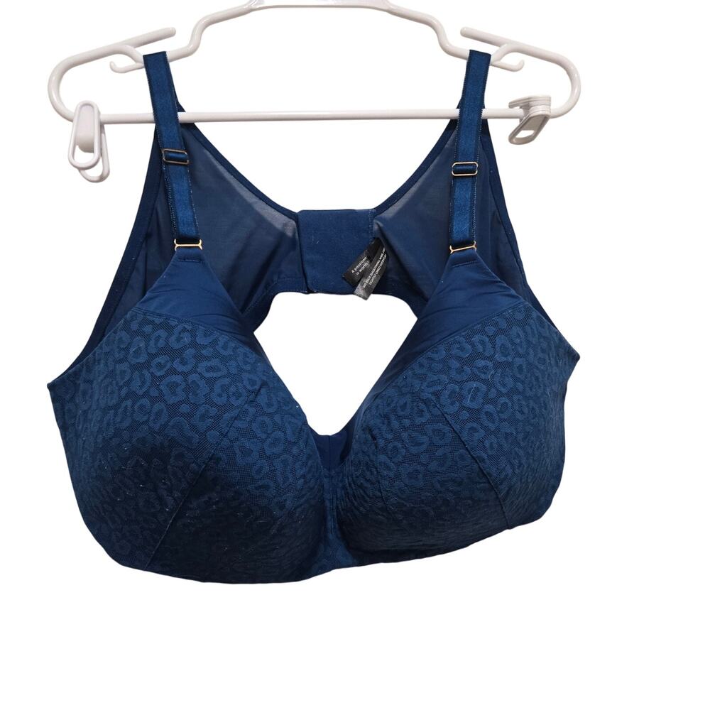 Torrid 360 Back Smoothing Wire Free Lace Bra 48D Blue